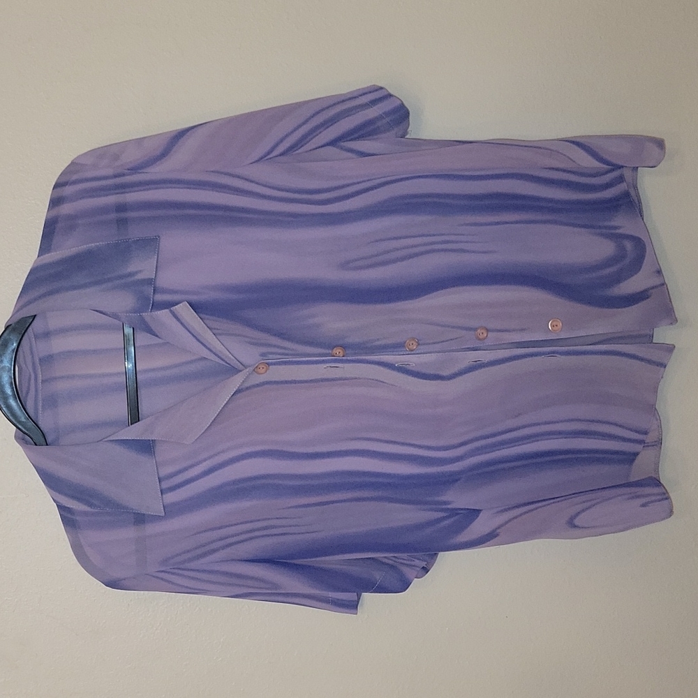 Purple Wave Button Down Shirt